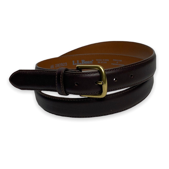 L.L. Bean Accessories Mens Ll Bean Chino Brown Fullgrain Leather Belt Brassfinish Buckle Size 46 Poshmark